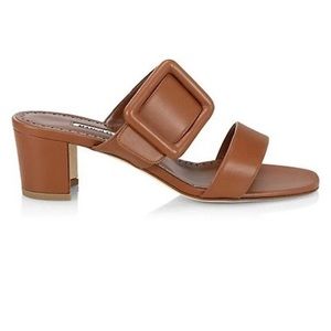 Manolo Blahnik Titubanew Leather Mules Size 37.